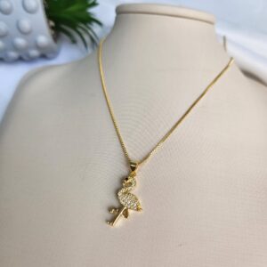 Colar Flamingo Cravejado