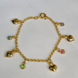 Pulseira Com Pingentes Coração Infantil