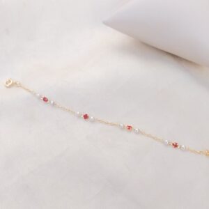Pulseira Com Zircônias e Pérolas Infantil