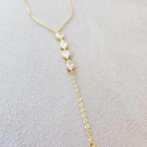 Colar Gravata Com Cristais