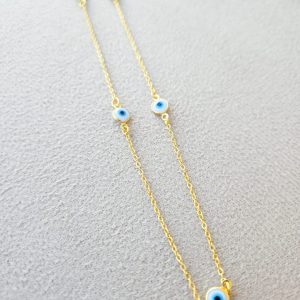 Colar Longo Corrente Olho Grego