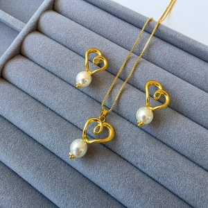 Conjunto Coração Com Pérola